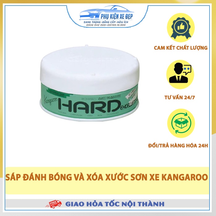 Sáp đánh bóng và xoá xước sơn xe CAO CẤP Kangaroo Hard Excellent 300gr dành cho mọi loại xe, xóa xước nhanh