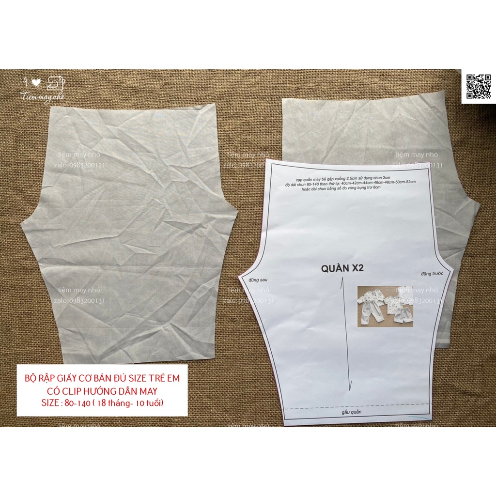 RG386_ Bộ rập giấy cơ bản trẻ em đủ size 18 tháng - 10 tuổi