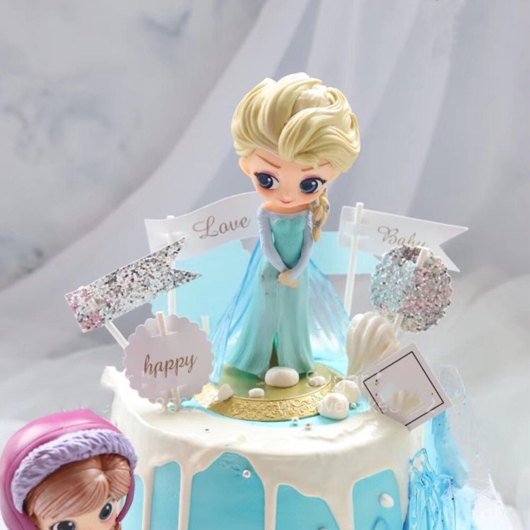 Set 12 Mô Hình Nhân Vật Phim Frozen 2 Trang Trí Bánh Kem