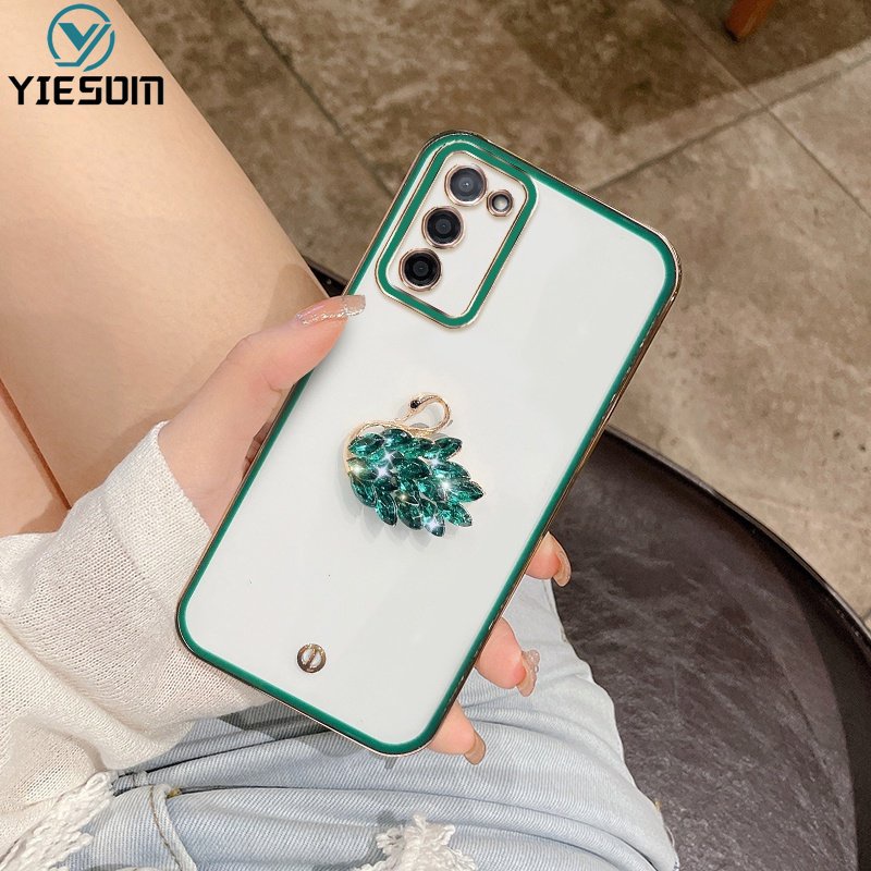 Ốp Điện Thoại Silicon Dẻo Trong Suốt Mạ Thiên Nga Sang Trọng Samsung Galaxy A03 A03S A02S A02 A21S A11 A71 A51 4G A50 A50S A30S A20 A30