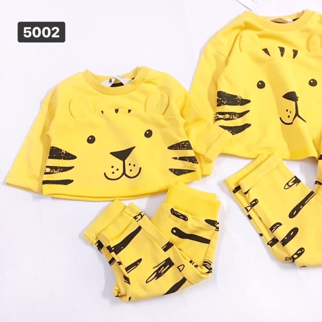 Bộ nỉ hổ vàng HM cho bé