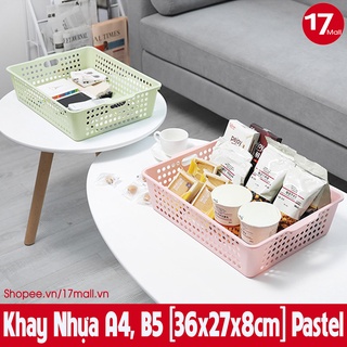 Khay nhựa chữ nhật, rổ nhựa chữ nhật size A4,B5 (36*27*8cm) - Rỗ nhựa đa năng, khay nhựa, rổ nhựa chữ nhật
