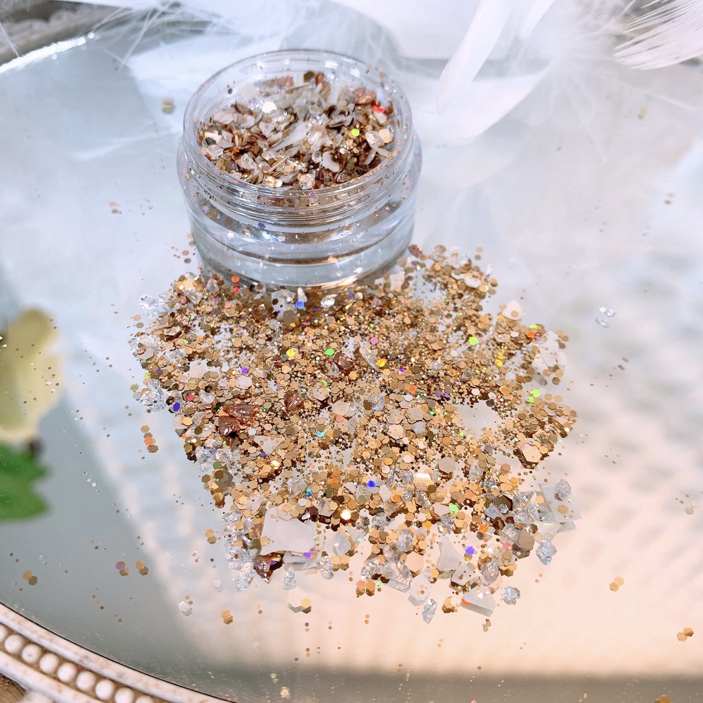 Nhũ mix xà cừ hot tiktok, trang trí móng