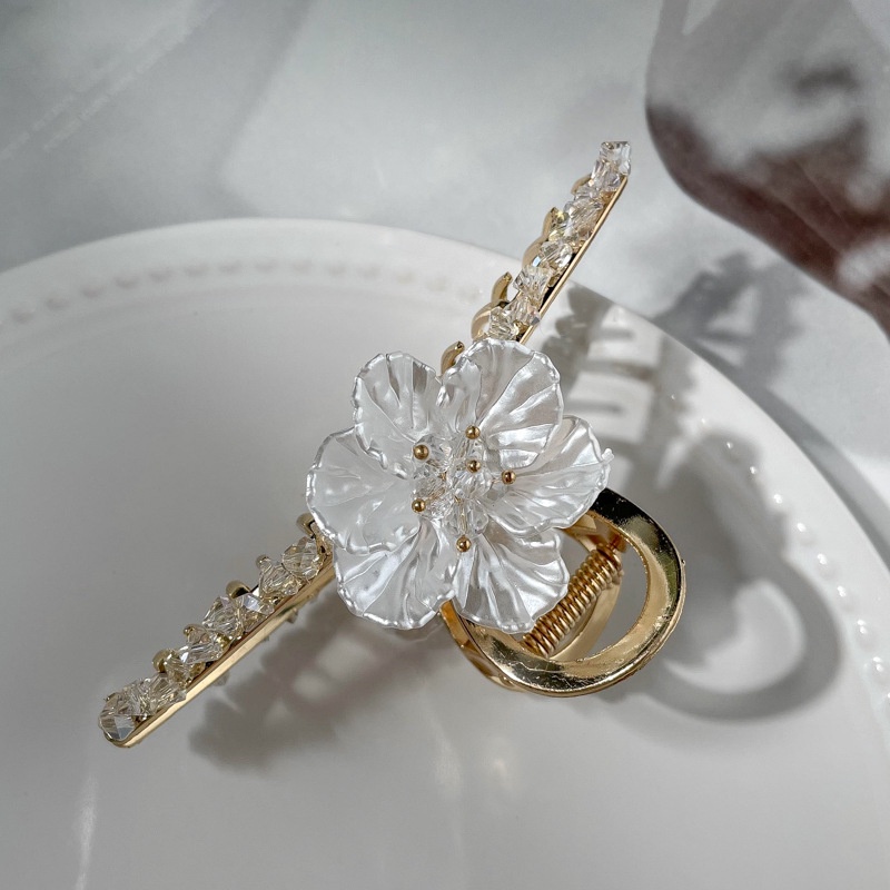 Kẹp Tóc Kim Loại Hình Hoa Và Cá Mập Đơn Giản Phong Cách Hàn Quốc