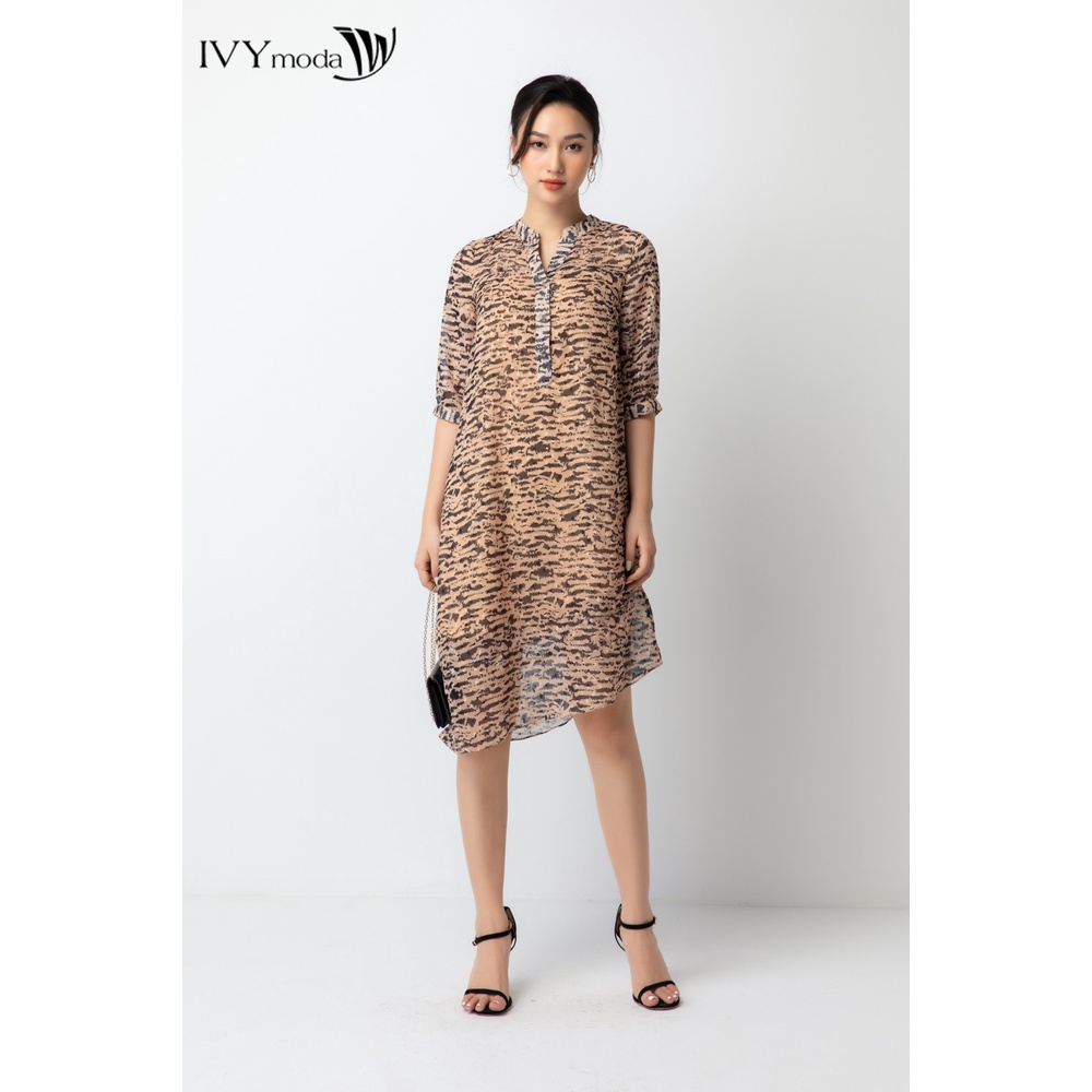 Đầm suông cổ tàu trụ IVY moda MS 48M6698