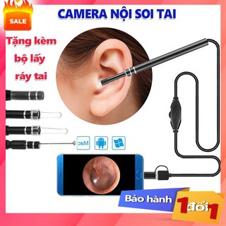Bộ Lấy Ráy Tai Có Đèn, Camera Mini, Camera Nội Soi Tai, Mũi, Họng Siêu Nét Đi Kèm Bộ Đầu Lấy Ráy Tai Chuyên Nghiệp