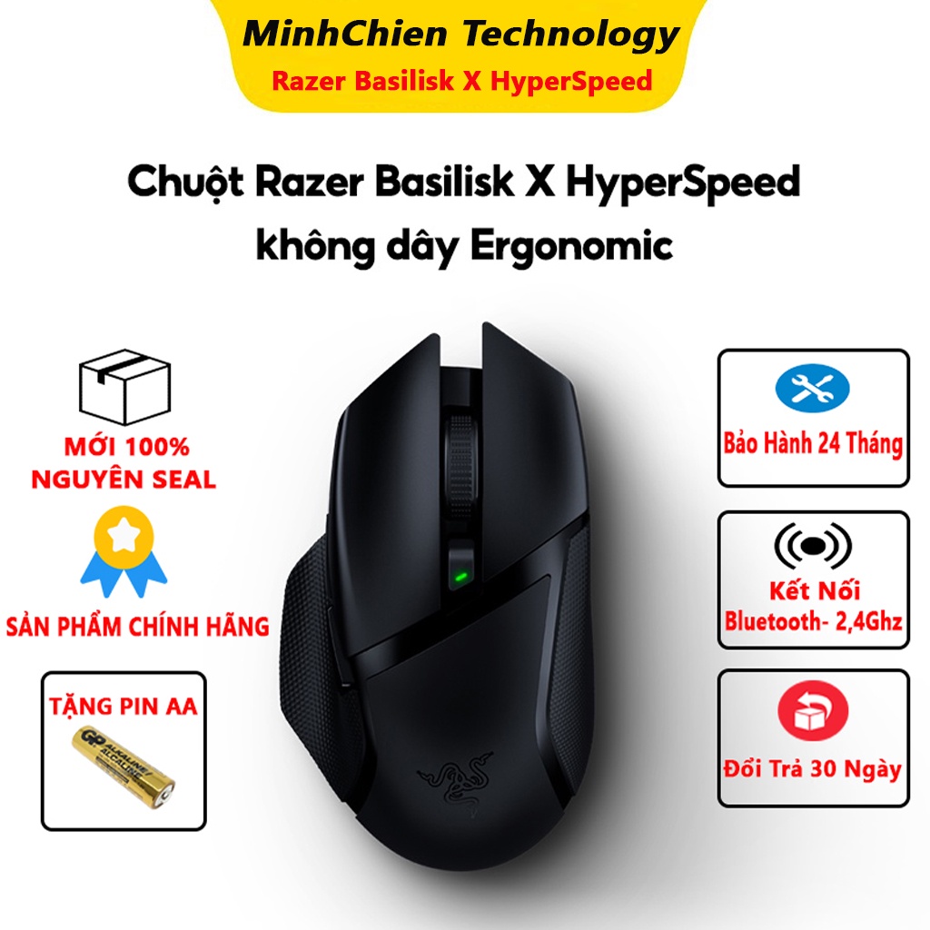 Chuột Không Dây / Wireless  Razer Basilisk X HyperSpeed - Nguyên Seal Mới 100% ( Bảo Hành 24 Tháng )