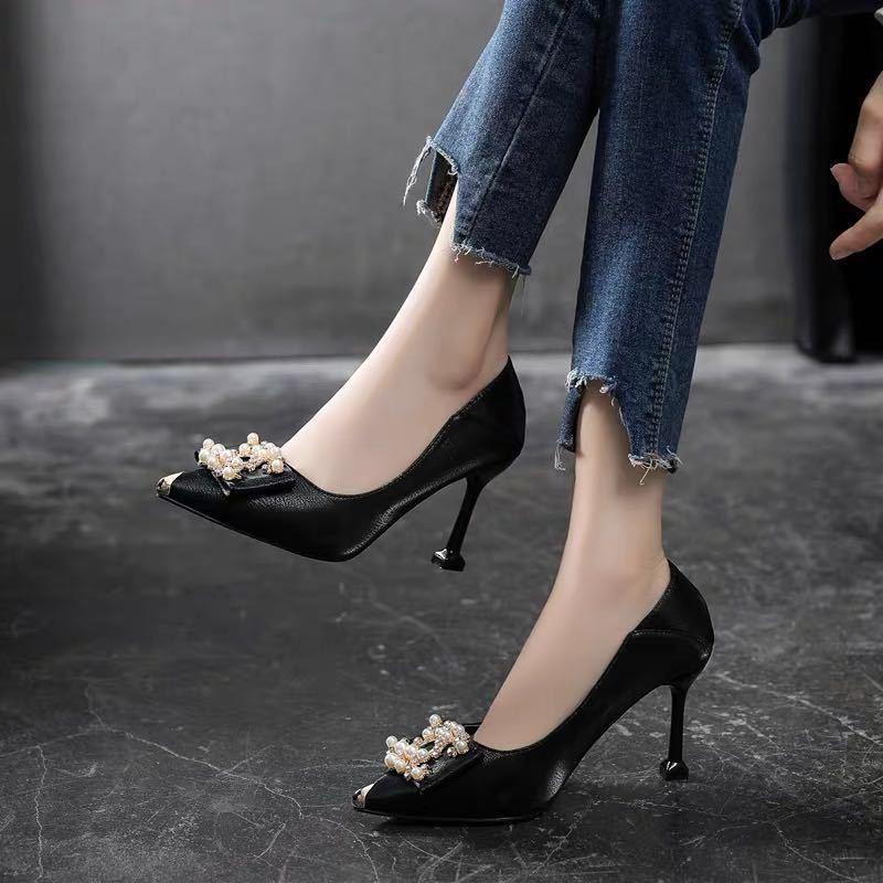 Giày cao gót da mềm thời trang công sở dành cho nữ 2021