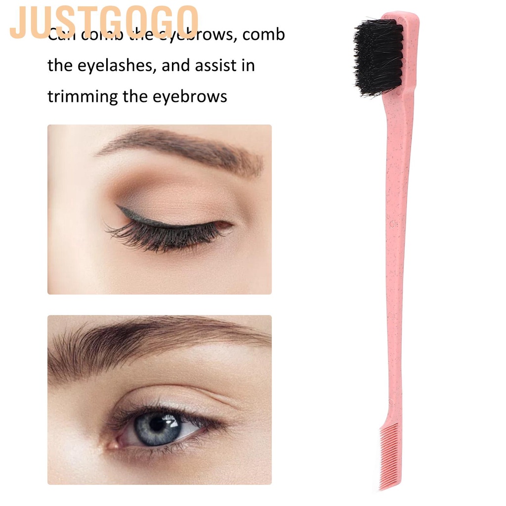 Justgogo Eyebrow Brush  Universal Brow Unique Double Head Beauty Tools for Salon Home Hairdressing Shop