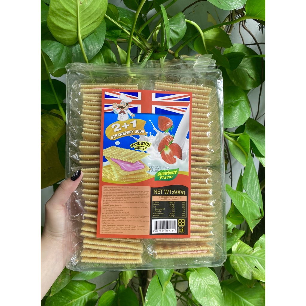 Bánh Quy Hong Kong Kẹp Kem Vị Việt Quất 2+1 Blueberry Soda