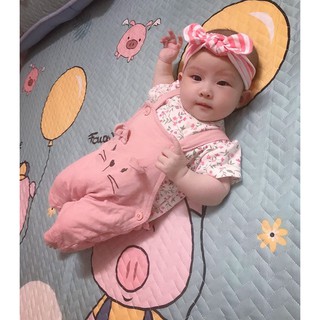 Set Yếm thỏ hồng bé gái cực xinh, chất mềm đẹp (3M-24M)(Ảnh thật)