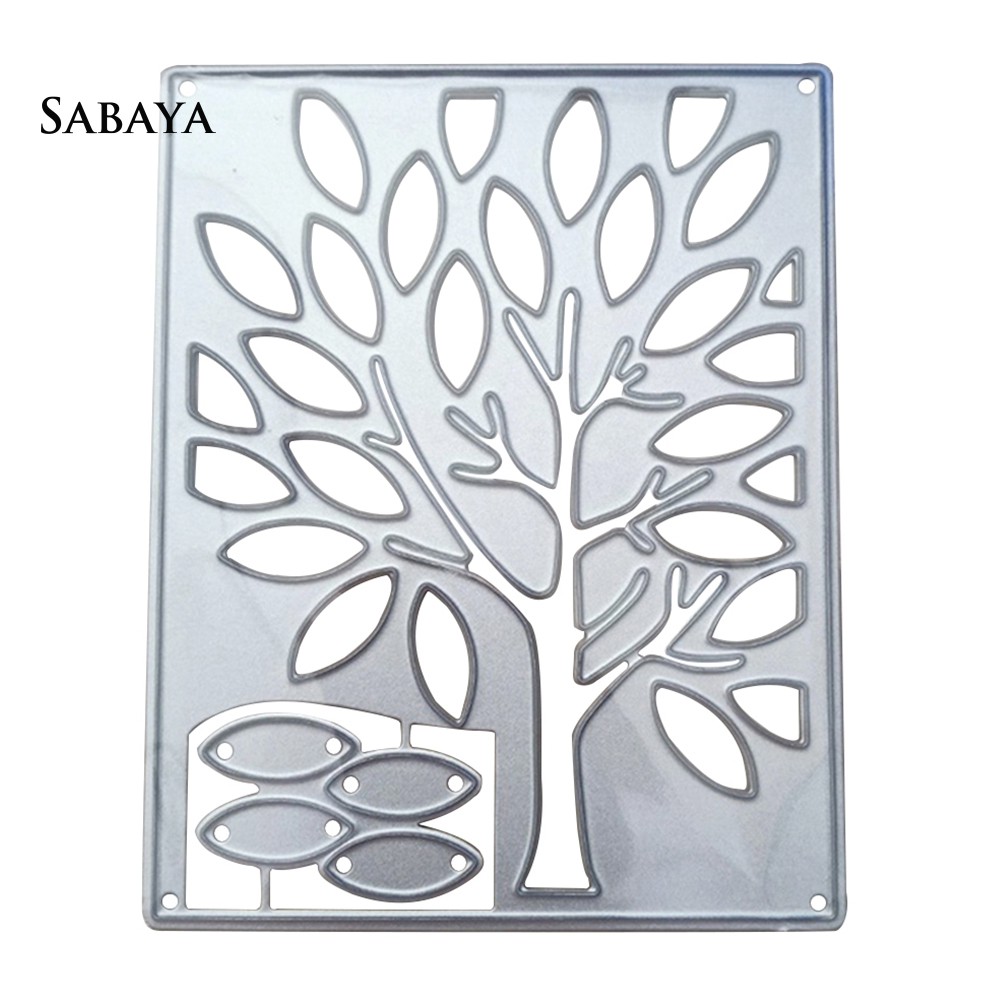 Khuôn Cắt Giấy Làm Từ Kim Loại Hình Cây Trang Trí Scrapbook