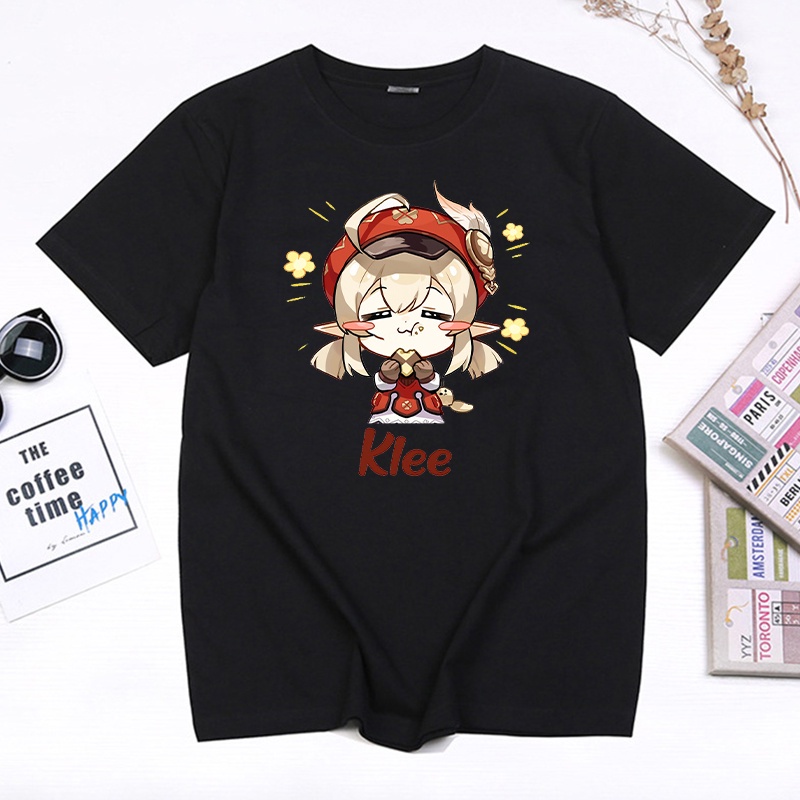 Áo thun Game Genshin Impact Klee mẫu mới 2 màu đen trắng cực chất