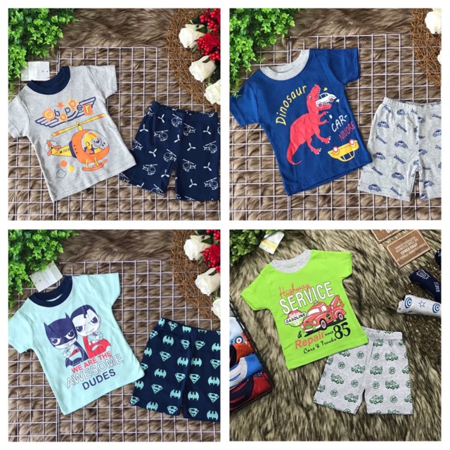 Bộ bozip/borip cộc tay bé trai loại 1 8-21 kg