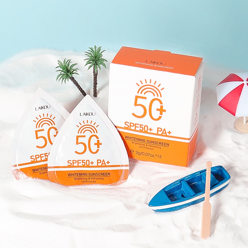 Set 15 Túi Kem Chống Nắng LAIKOU SPF50+ UVA UVB Bảo Vệ Da