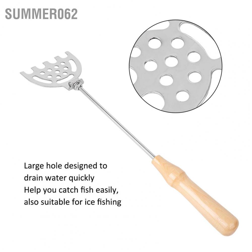 Summer062 Stainless Steel Mini Wooden Handle Mix Shrimp Bait Shovel Fishing Tackle for Fisherman
