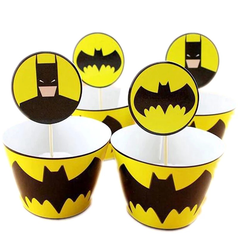 Set 24 Giấy Gói Bánh Cupcake Hình Siêu Anh Hùng