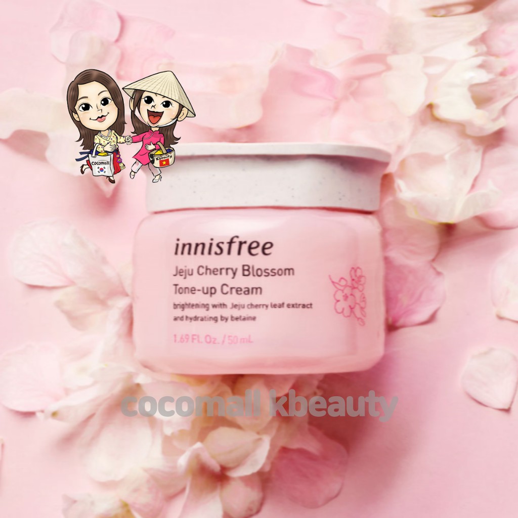 Kem dưỡng nâng tone da hoa anh đào Innisfree Jeju Cherry Blossom Tone Up Cream Cocomall KBeauty