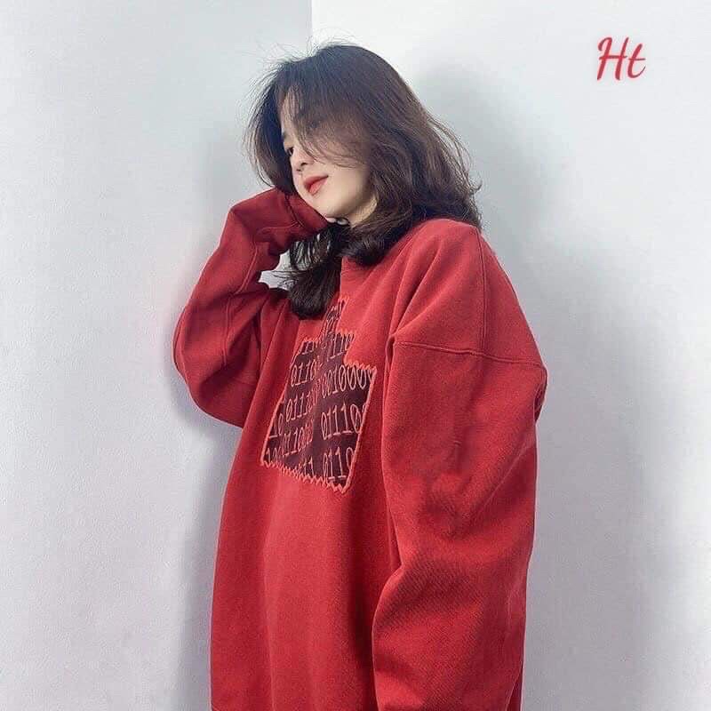 Áo sweart nỉ đỏ 1001 HT12