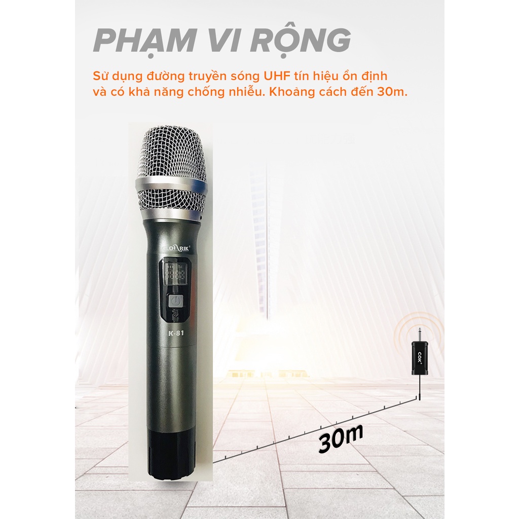 [Chính hãng] Micro karaoke không dây UHF Glosrik K81 K83 K84