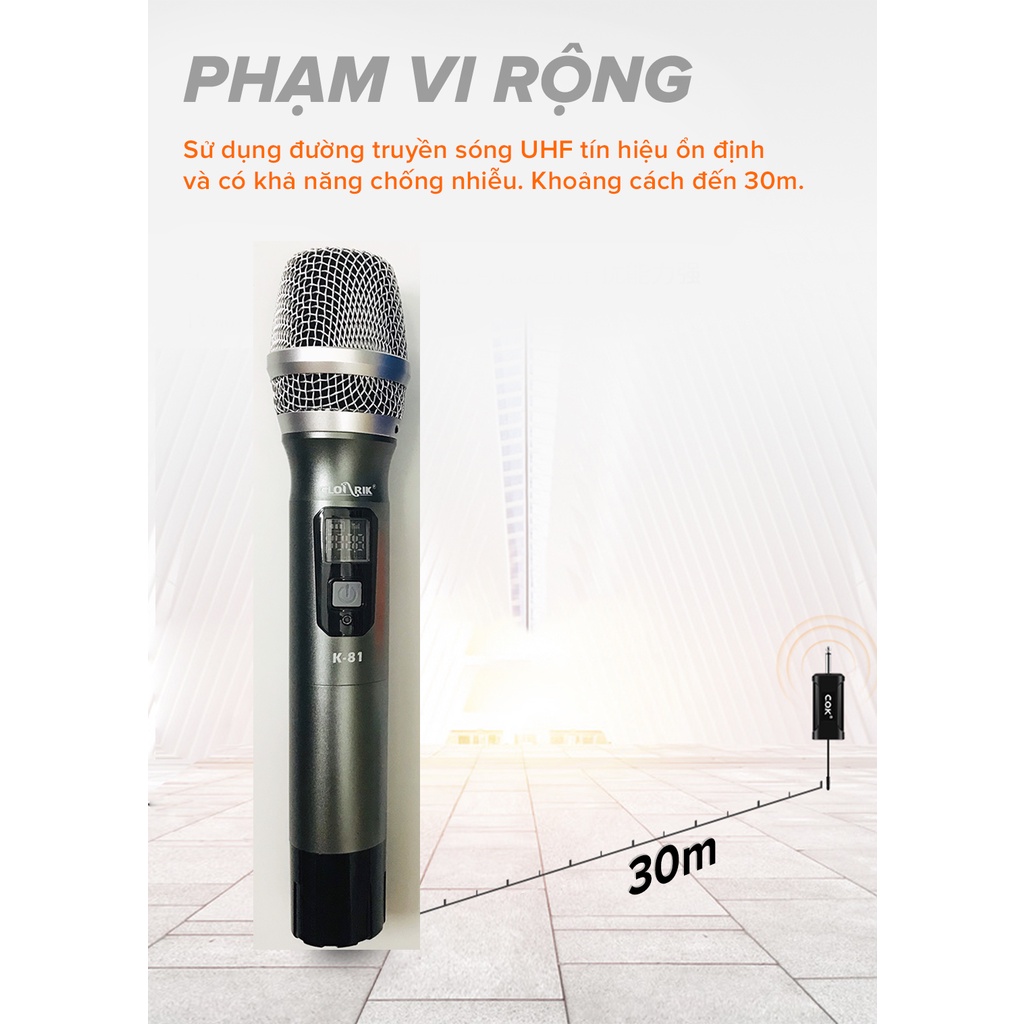 [Chính hãng] Glosrik K81 K83 K84 - Bộ Micro không dây UHF ( UHF Wireless Microphone ) Glosrik K81 K83 K84