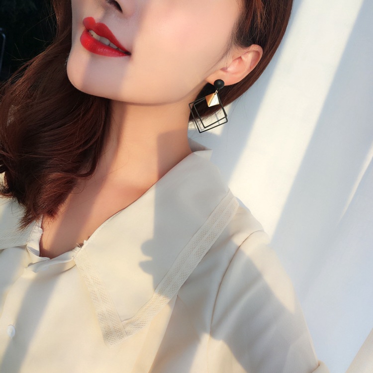 Bông tai chốt bạc 925 kiểu dáng kim cương