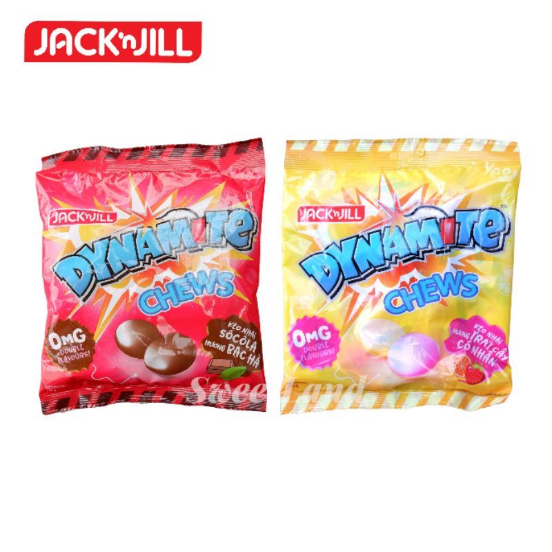 Kẹo nhai 3 viên Dynamite sô cô la hương bạc hà túi 125g