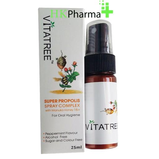 Xịt Họng Keo Ong Vitatree - Giảm Viêm Họng Lọ 30ml