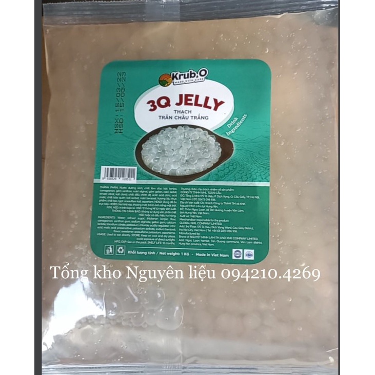 Thạch 3Q Trân Châu Trắng/Đen caramel KRUBo gói 1kg GIÒN SẦN SẬT LÀM TOPPING TRÀ SỮA/CHÈ