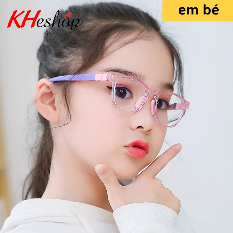Kính Chống Bức xạ máy tính, ánh sáng xanh cho BÉ YÊu, gọng màu trong bảo vệ mắt mã Y8811