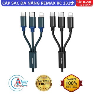 Cáp sạc đa năng remax rc131th 3 in 1 chính hãng - remax rc070th - remax rc189th - bh 12 tháng