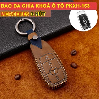 Bao Da Chìa Khóa Ô Tô Mercedes 3 Nút Bằng Da Thật MK153