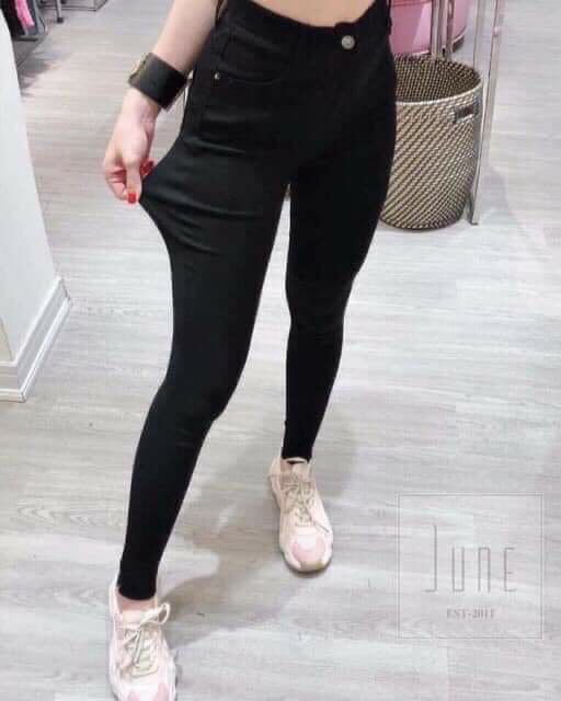 Quần Legging Cạp Cao 2 Khuy Khóa Chữ H- Legging BÒ GIẤY Siêu Co Giãn