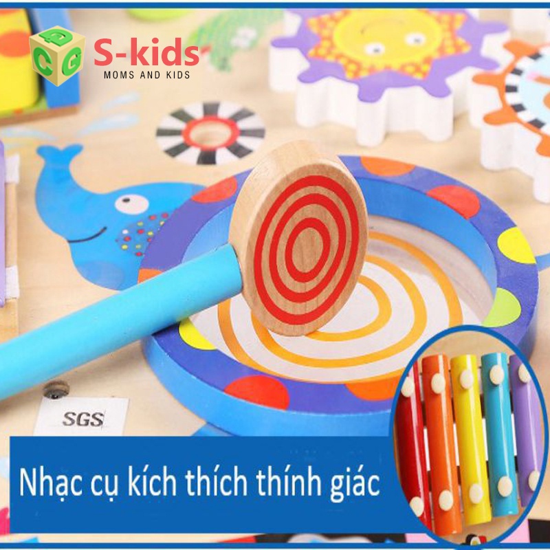 Busy Board Bảng Bận Rộn bằng gỗ, Đồ Chơi Cho Bé 1 Tuổi phát triển kỹ năng S-Kids