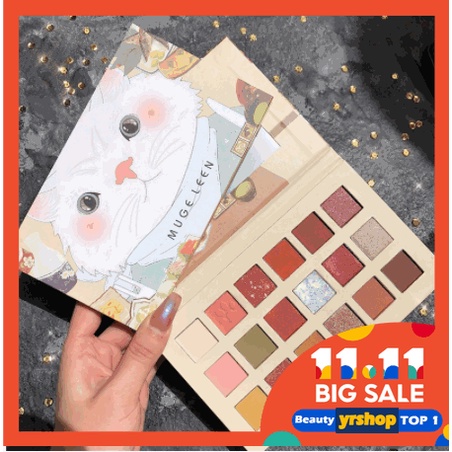 Bảng phấn mắt 18 màu lì/nhũ Muge Leen thiết kế vỏ hình thỏ đẹp mắt