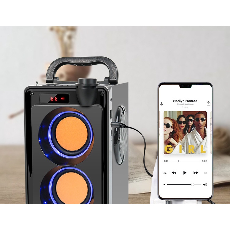 Loa karaoke bluetooth, Loa Bluetooth RS A20  Âm Thanh 3D Công Suất 12W, Âm thanh cực hay hát cực đỉnh