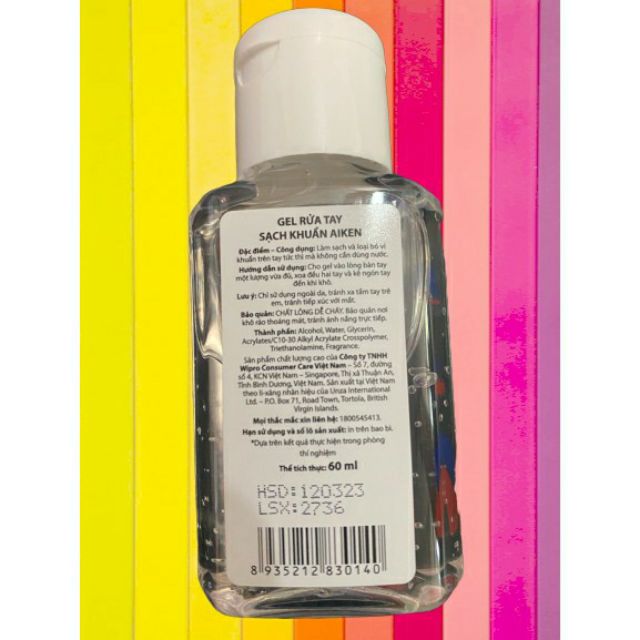 Gel rửa tay khô aiken 60ml