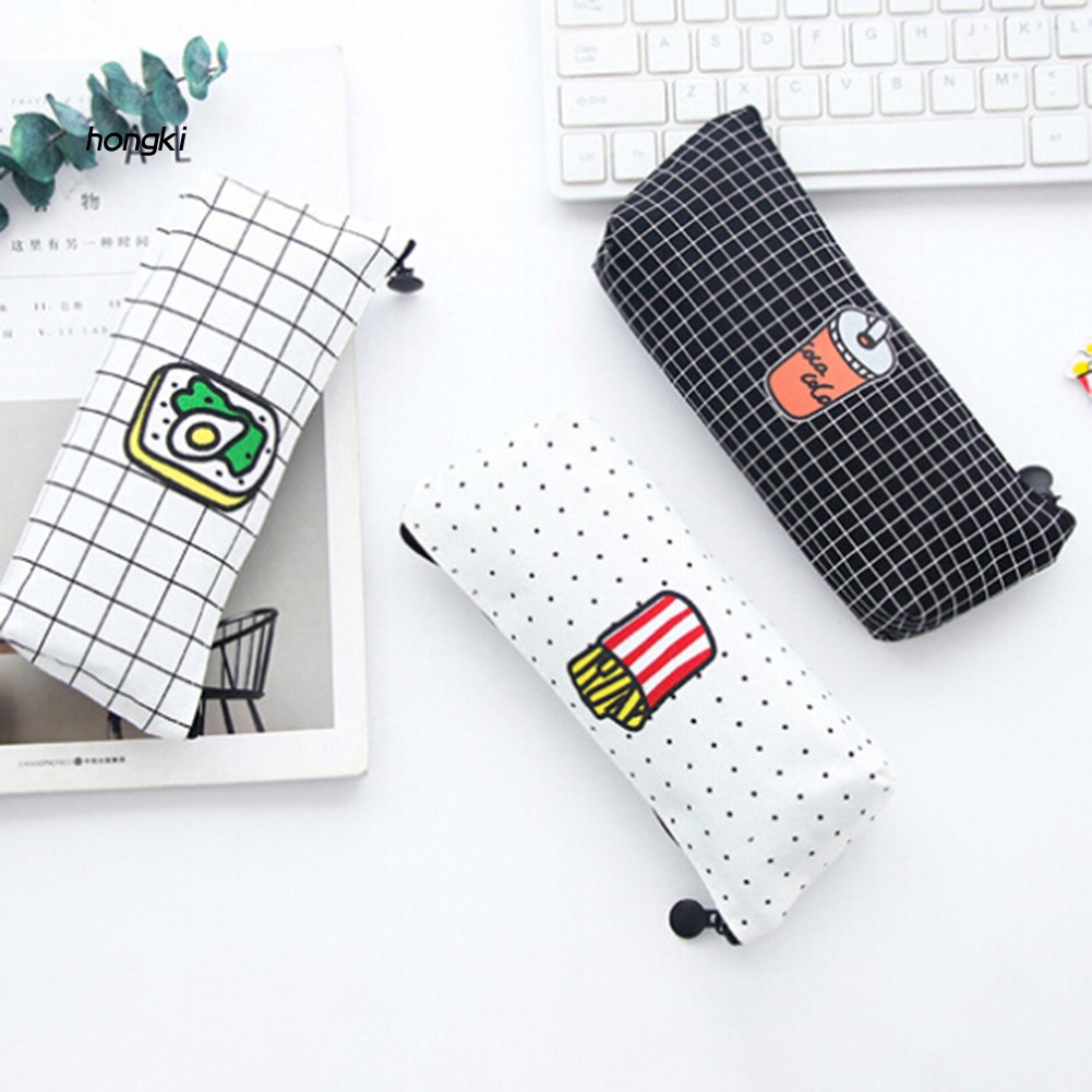 Túi bút vải họa tiết đồ ăn xinh xắn cho học sinh