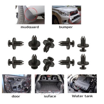 Set bộ 20 đinh tán chốt bằng nhựa phụ tùng đa năng cho vách tapi cửa xe hơi ô tô Toyota Vios Innova