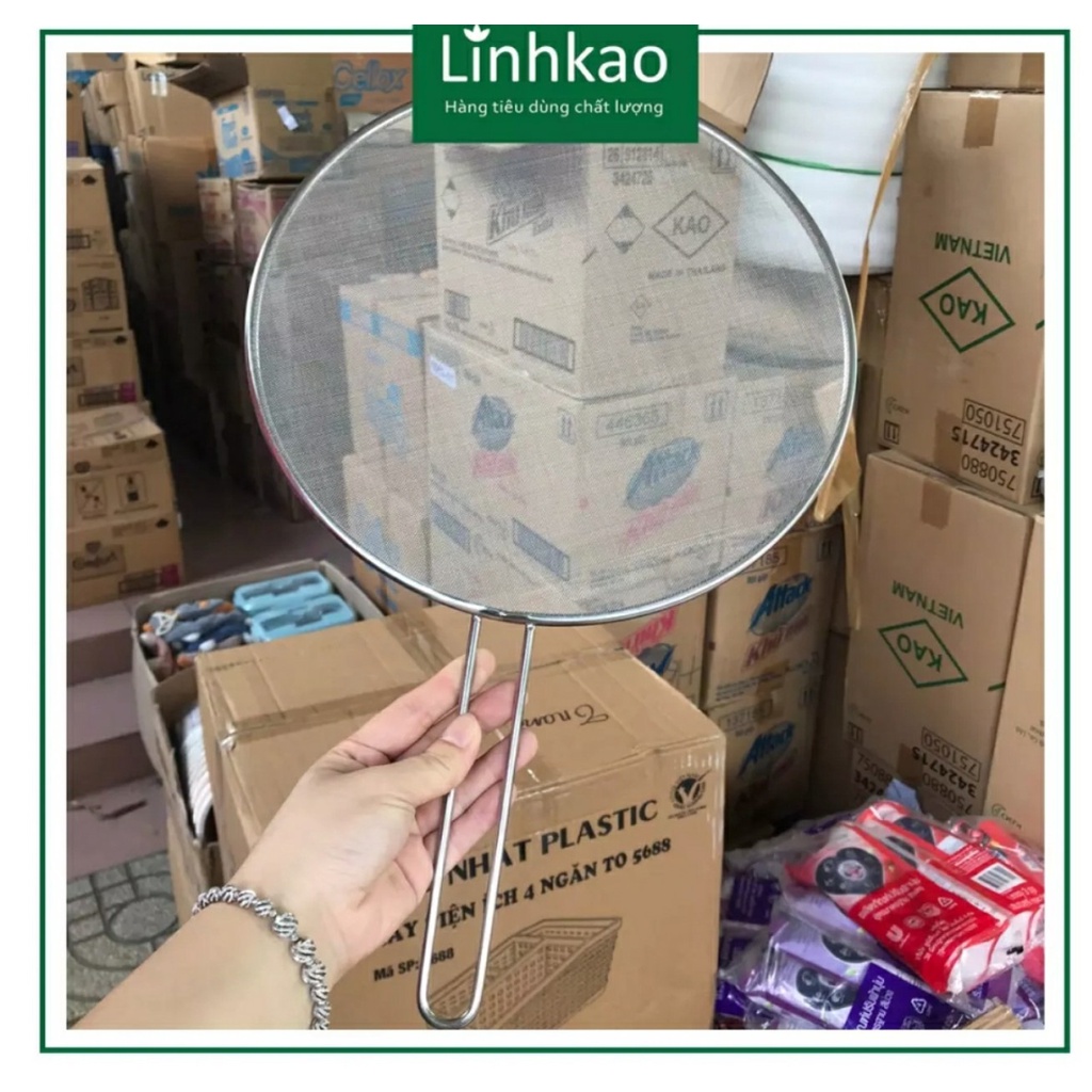 Nắp lưới inox đậy nồi chảo chống văng dầu mỡ, lọc thức phẩm, ngăn bụi..