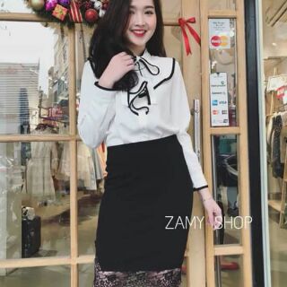 Áo sơ mi viền bèo