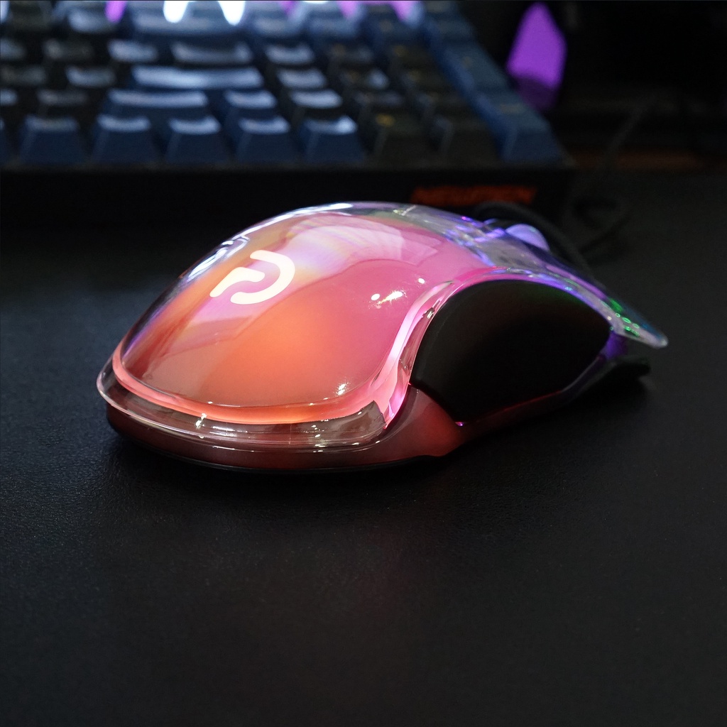 CHUỘT GAMING CRYSTAL G702 LED RGB TRONG SUỐT CHÍNH HÃNG