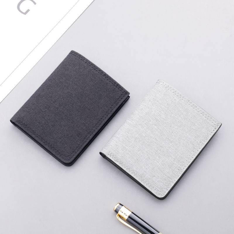 Vn Nh G N Ví canvas Ngắn Dạng Dọc Siêu Mỏng Kẹp Tiền Cỡ Nhỏ Có Khóa Kéo Cho Nam