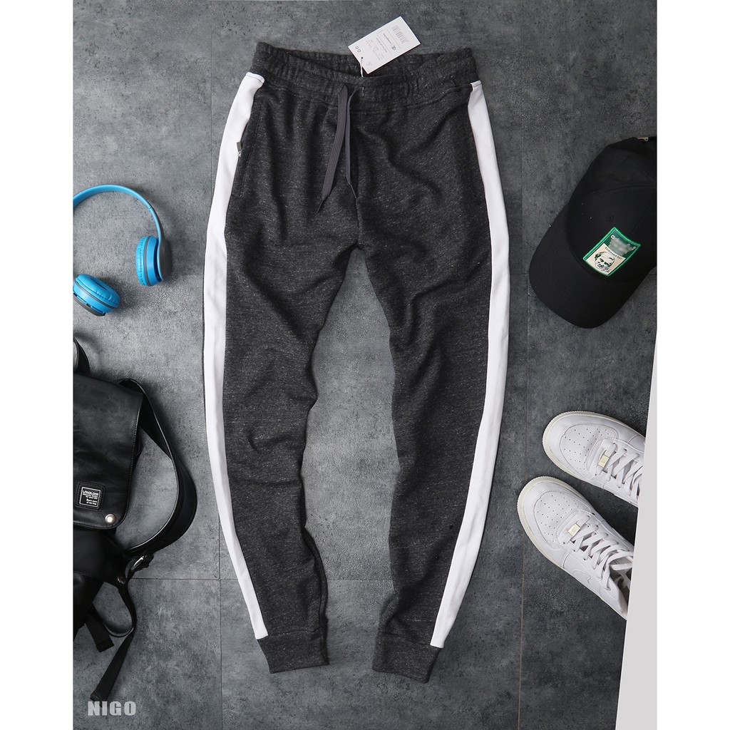 Quần Jogger nam line thun dây kéo túi champ | BigBuy360 - bigbuy360.vn