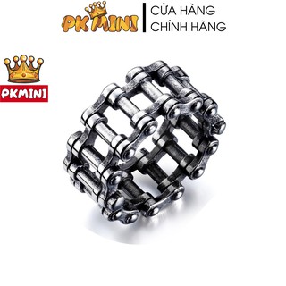 [MIỄN SHIP] Nhẫn Chrome Hearts Titan Mạ Bạc Hình Dây Sên Đủ Size