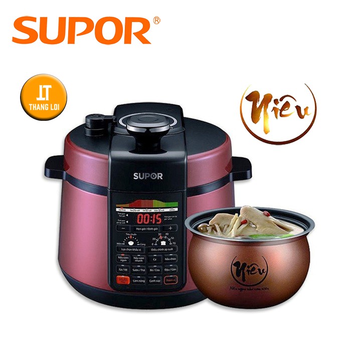 Nồi áp suất điện tử Supor CYSB50YC520QVN-100 - ruột Niêu - 5L - 1000W - Đỏ