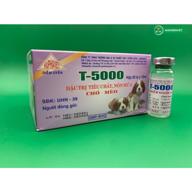 10ml T5000 - tiêu chảy, viêm phổi - dùng tốt cho chó, mèo