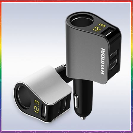 Tẩu sạc ô tô, đầu chuyển cổng tẩu USB Hyundai HY 10 sạc nhanh trên ô tô xe hơi - OTO4S