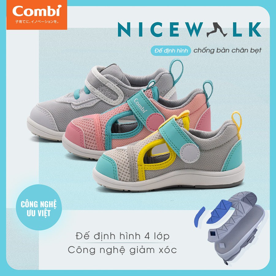 Giầy Combi Nicewalk đế định hình A2101 màu hồng