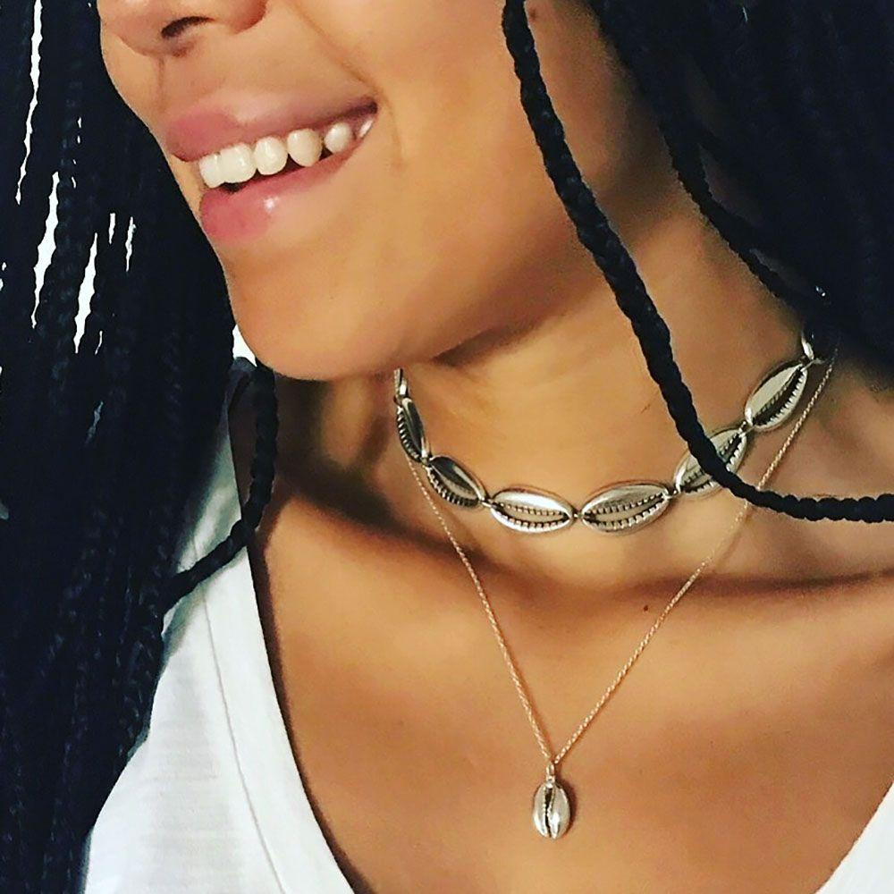 Vòng Cổ Choker Nhiều Lớp Đính Vỏ Sò Thời Trang Cho Nữ|Trang Sức Vòng Đeo Tay Thời Trang Biển Dễ Thương Bắt Mắt